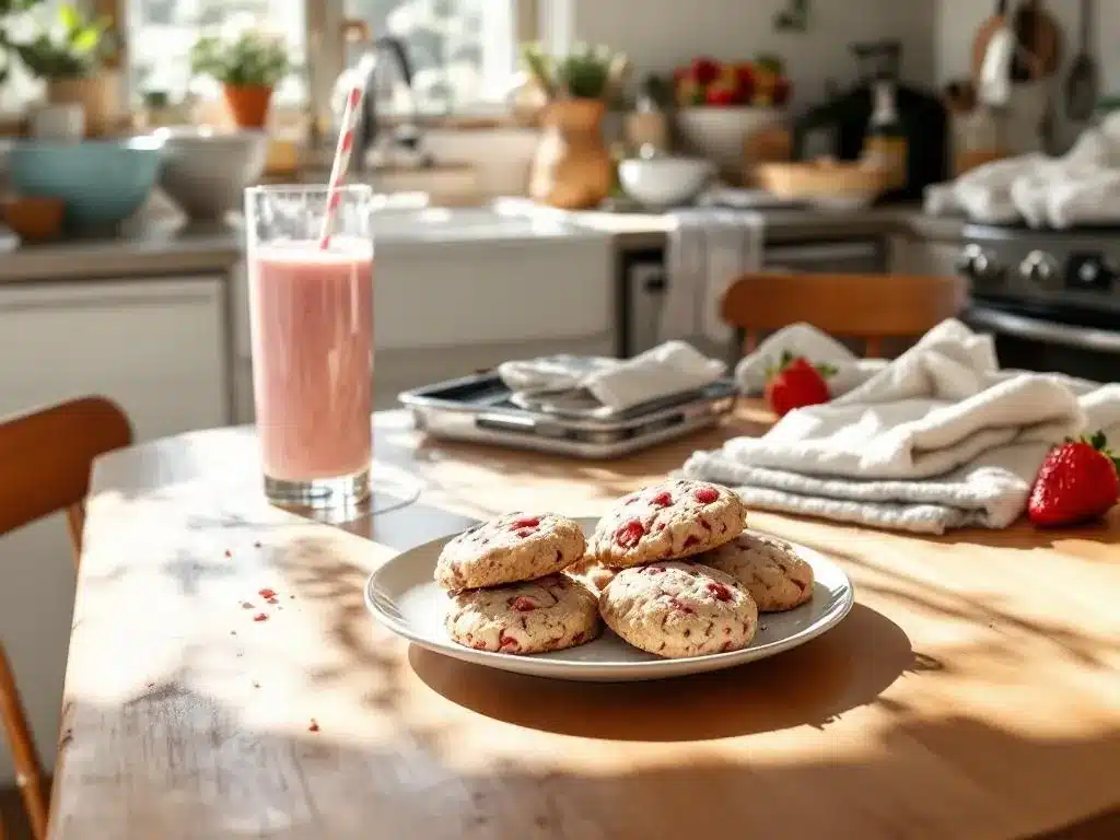 No-Bake Strawberry Cookies lifestyle