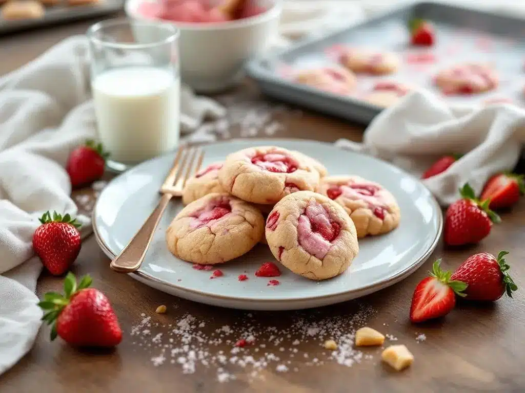 Strawberry Cake Mix Cookies lifestyle