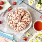 Strawberry Crinkle Cookies lifestyle