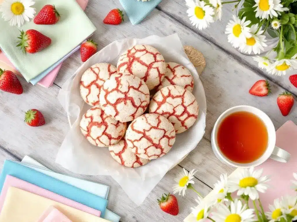 Strawberry Crinkle Cookies lifestyle