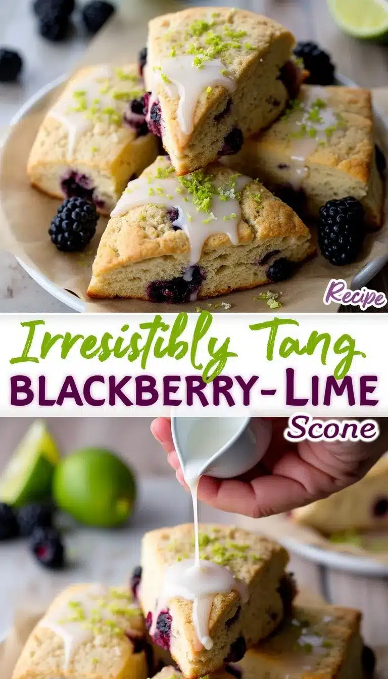 Pinterest pin for Blackberry Lime Scones