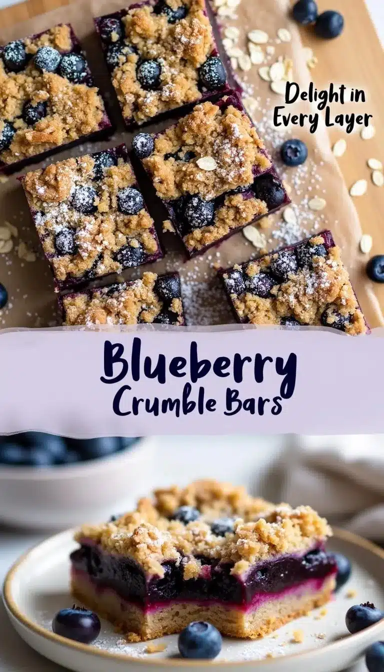 Pinterest pin for Blueberry Crumble Bars