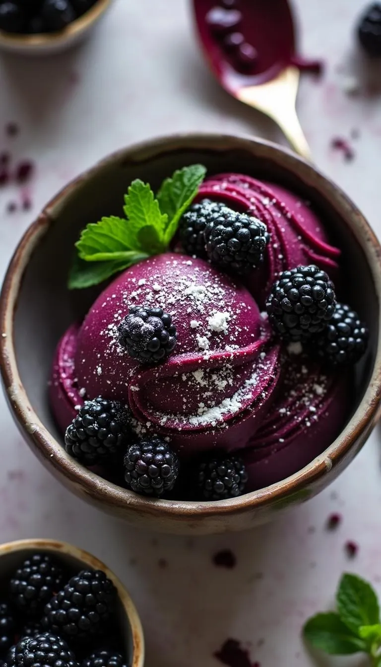 Pinterest pin for blackberry sorbet
