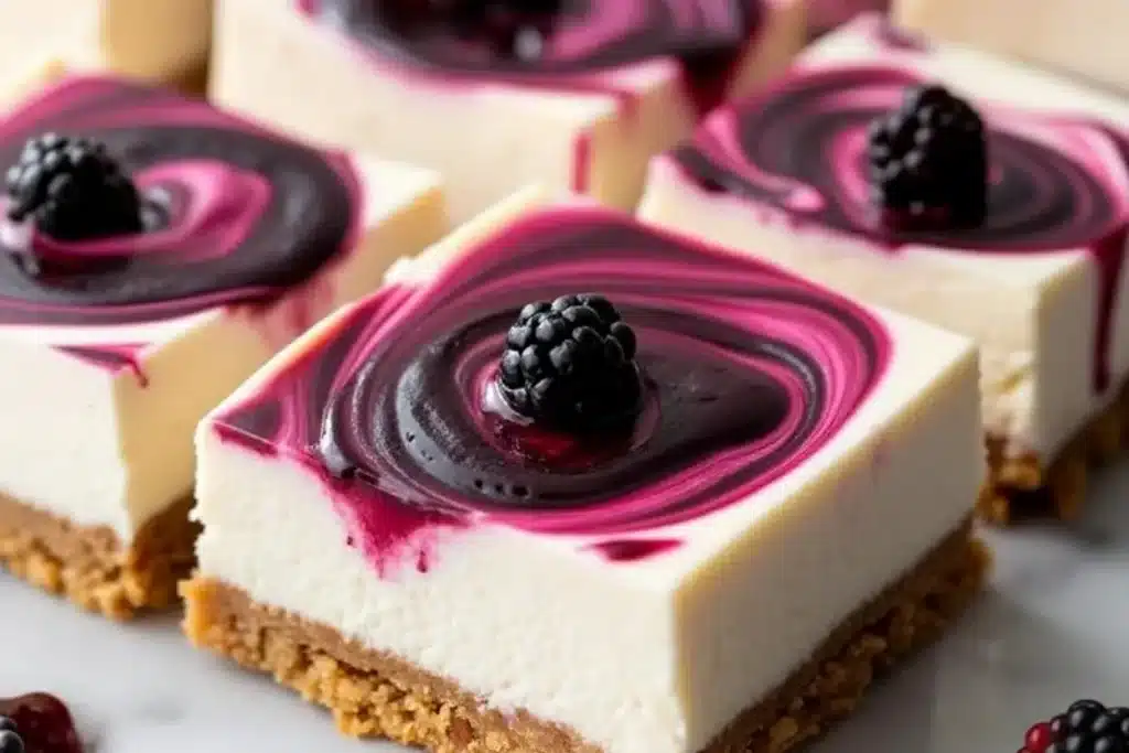no-bake blackberry cheesecake bars