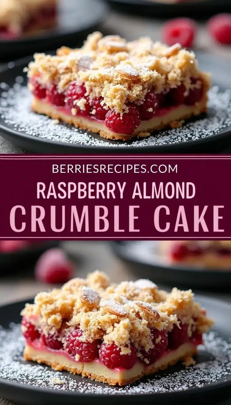 Pinterest pin for Raspberry Almond Crumble Cake