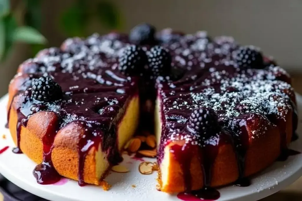 Blackberry Almond Upside-Down Cake