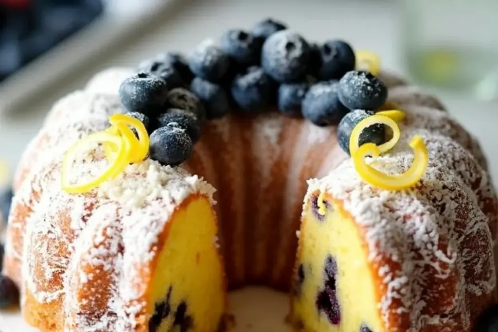 Blueberry Lemon Coconut Cake