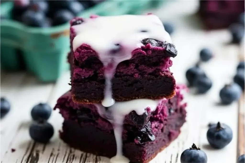 Glazed Blueberry Brownies