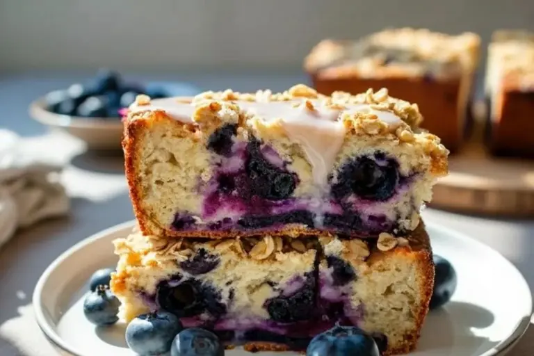 Healthy Yogurt Oat Blueberry Cake