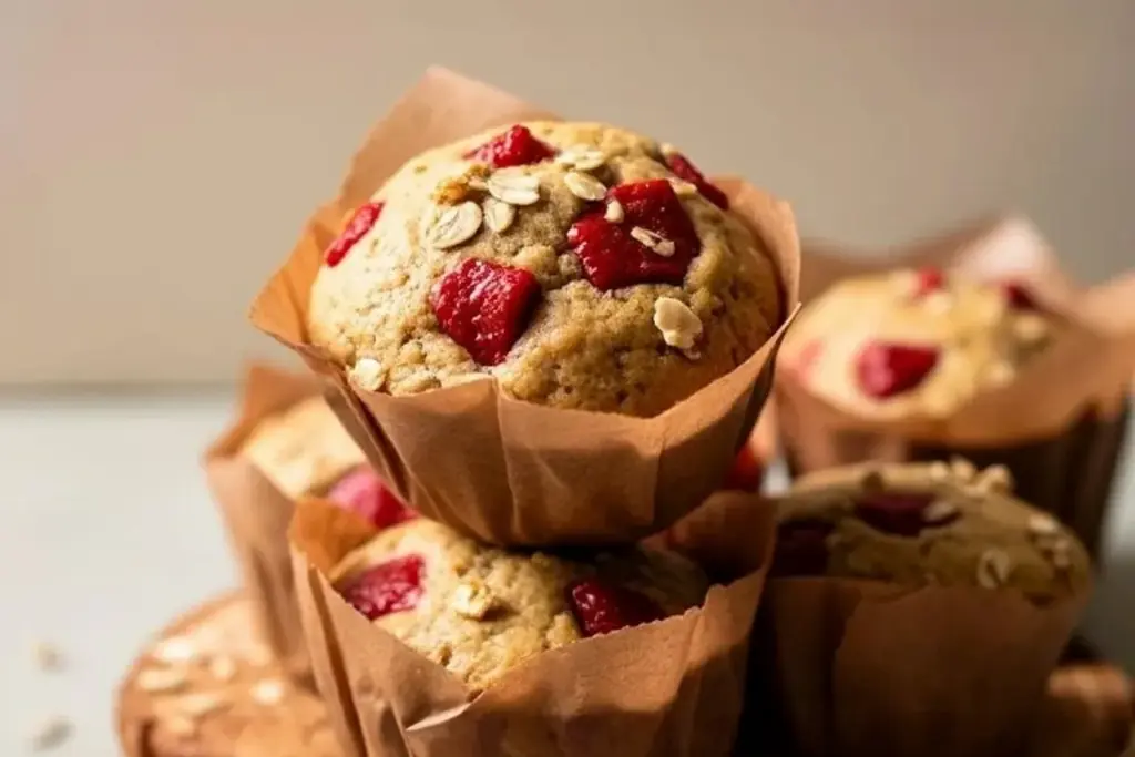 Strawberry Cinnamon Oat Muffins