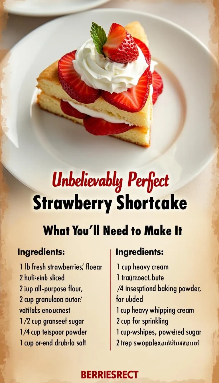 Pinterest pin for strawberry shortcake recipe