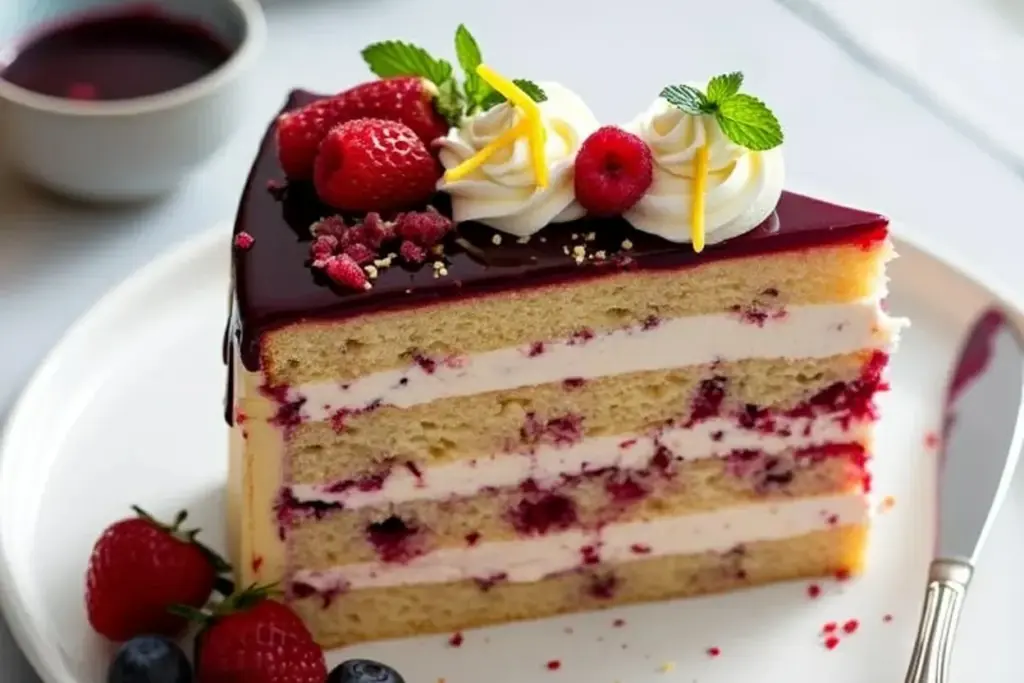 Triple-Berry Mascarpone Cake