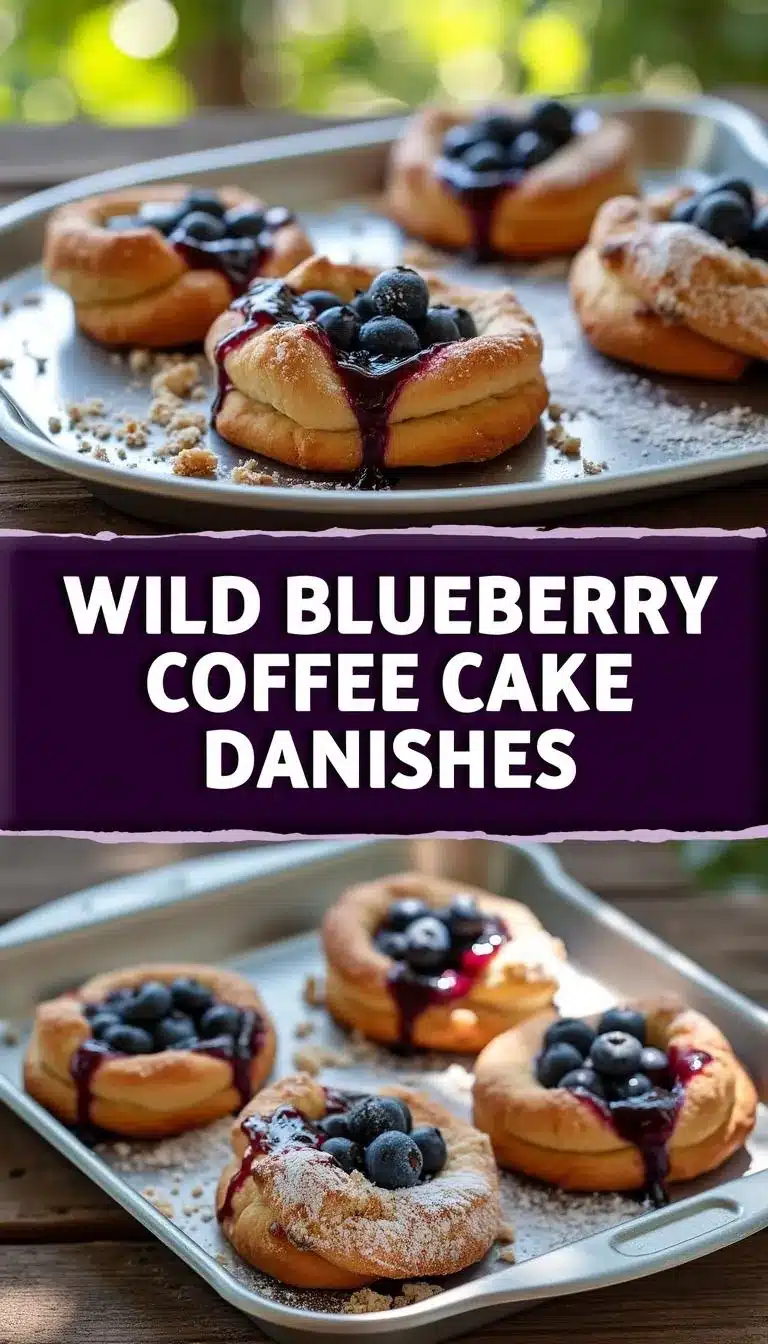 Pinterest pin for wild blueberry danishes